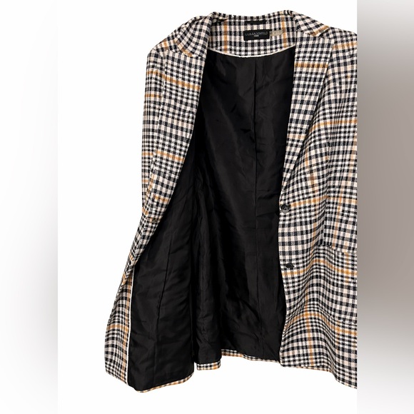 Karl Lagerfeld Plaid Checkered Blazer Coat – Yellow • Black • White (NWOT) L - Picture 3 of 9